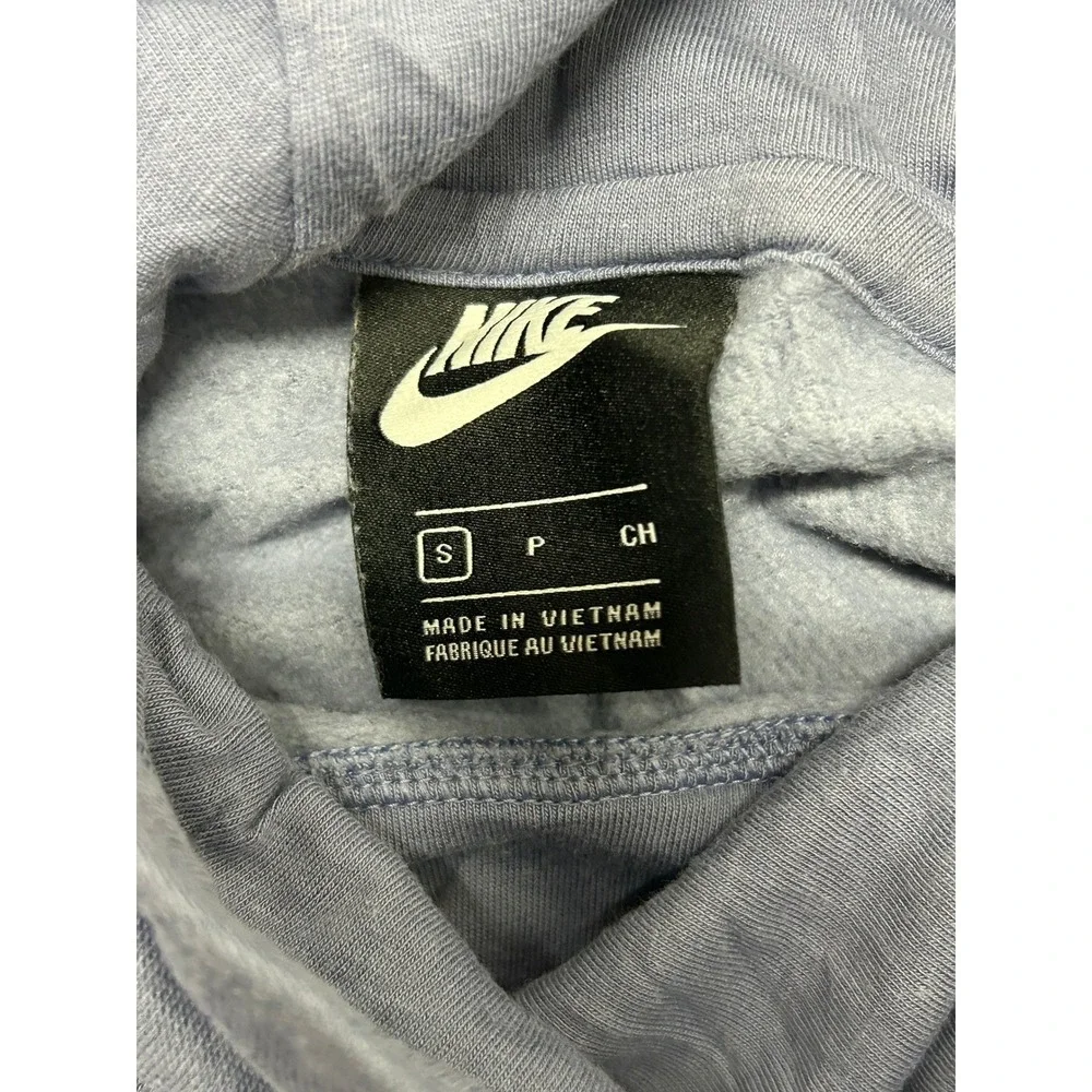Nike Hoodie Womens Size S Purple Viscose Blend Cowl Neck Gold Foil Logo Cropped